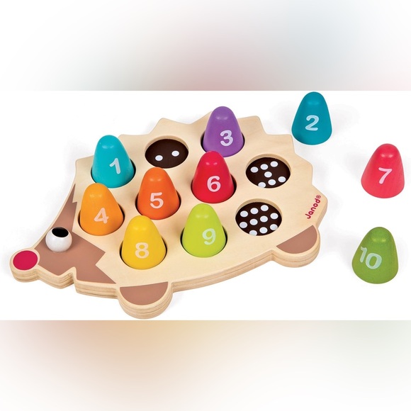 *SOLD* Janod Learn-to-Count Wooden Hedgehog - Picture 3 of 3